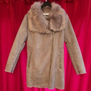 Calvin Klein Grey Suede Coat